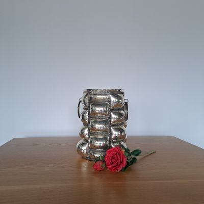 Windlicht Glas Bauernsilber/Metall